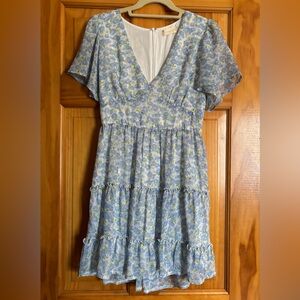 Altar'd State Blue, Green and White Floral Dress